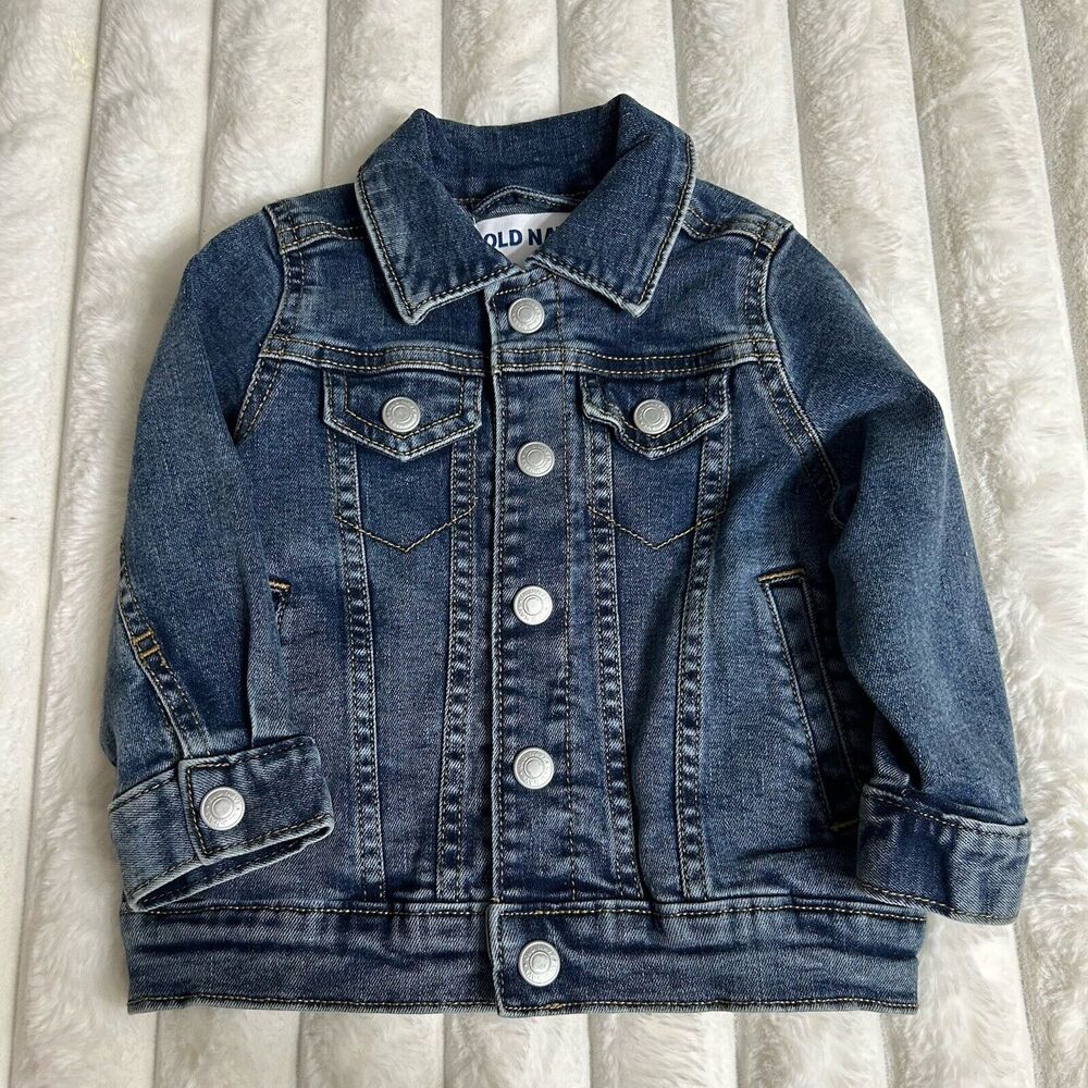 Old Navy Denim Jacket Size 12-18 Months Baby Jacket Buttons Pockets